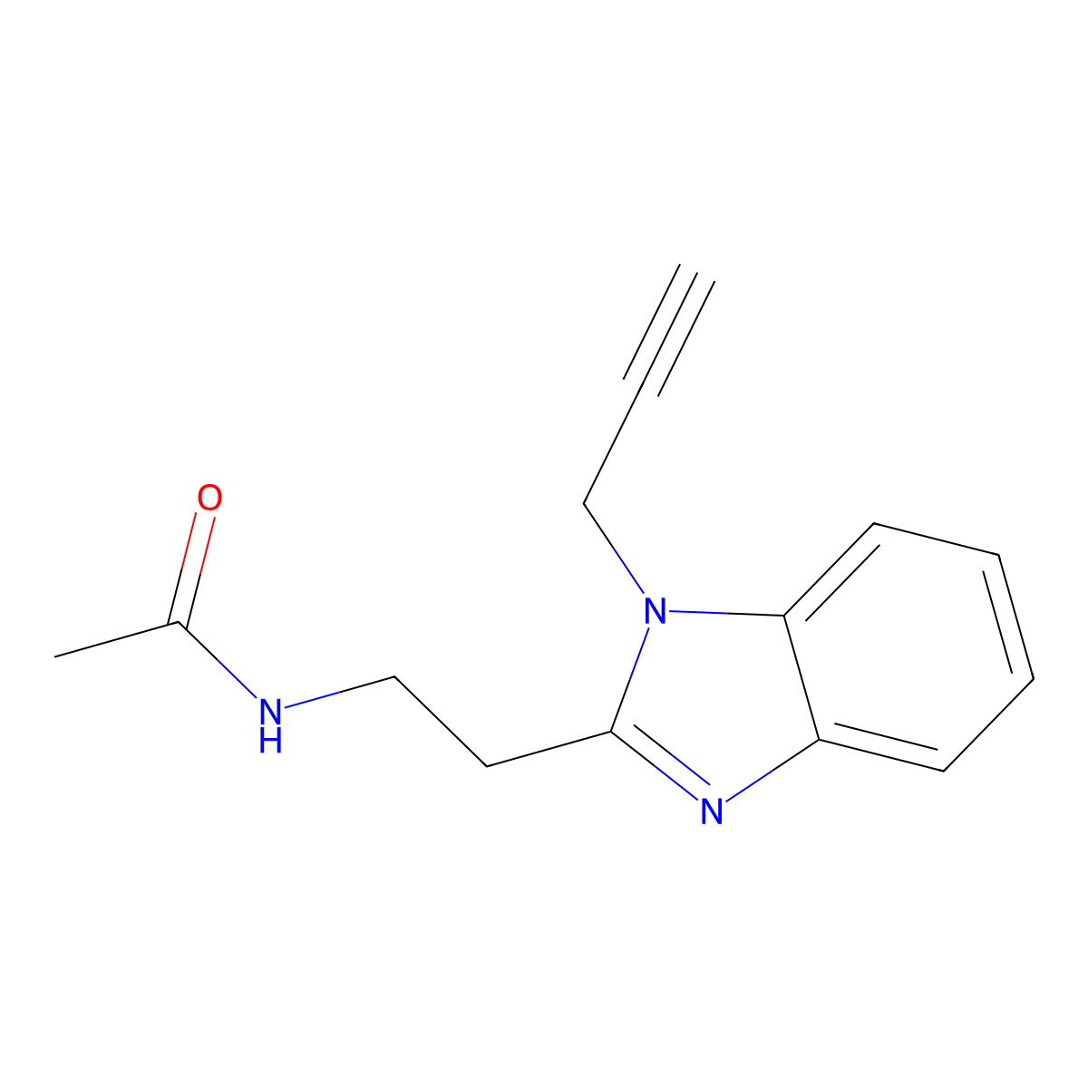 N-[2-(1-prop-2-ynylbenzimidazol-2-yl)ethyl]acetamide molecular structure, CAS 838868-92-1
