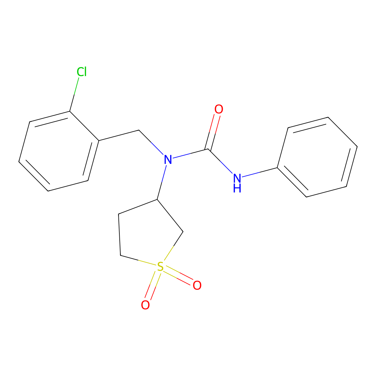 1-(2-Chlorobenzyl)-1-(1,1-dioxidotetrahydrothiophen-3-yl)-3-phenylurea molecular structure, CAS 838869-08-2