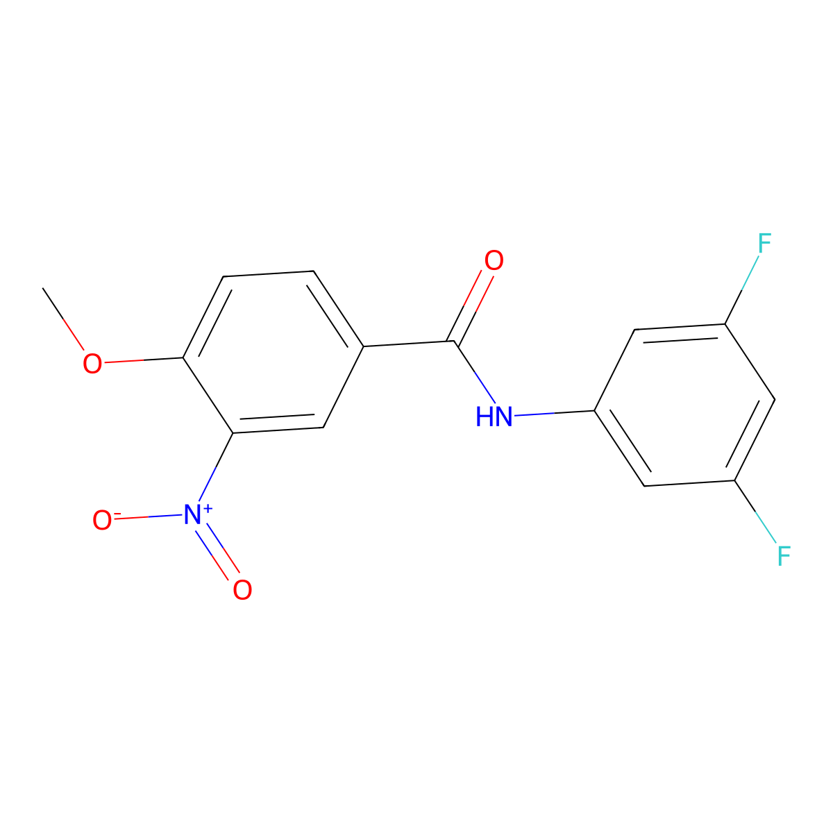 N-(3,5-difluorophenyl)-4-methoxy-3-nitrobenzamide molecular structure, CAS 838869-26-4