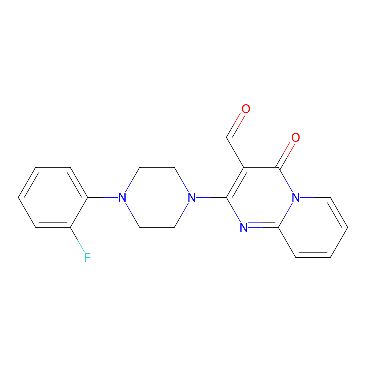 2-[4-(2-Fluorophenyl)piperazin-1-yl]-4-oxopyrido[1,2-a]pyrimidine-3-carbaldehyde molecular structure, CAS 838869-33-3