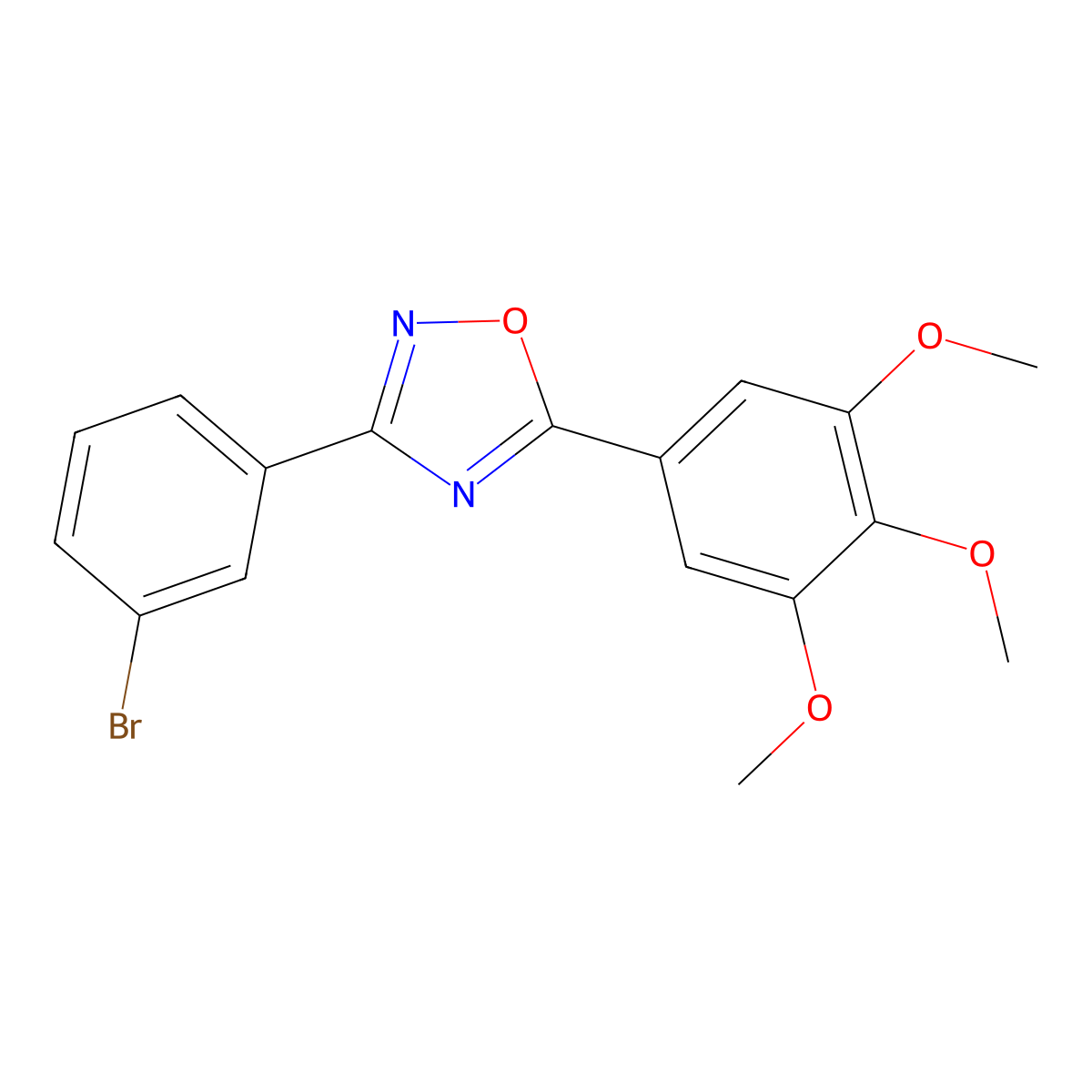 3-(3-Bromophenyl)-5-(3,4,5-trimethoxyphenyl)-1,2,4-oxadiazole molecular structure, CAS 838869-40-2