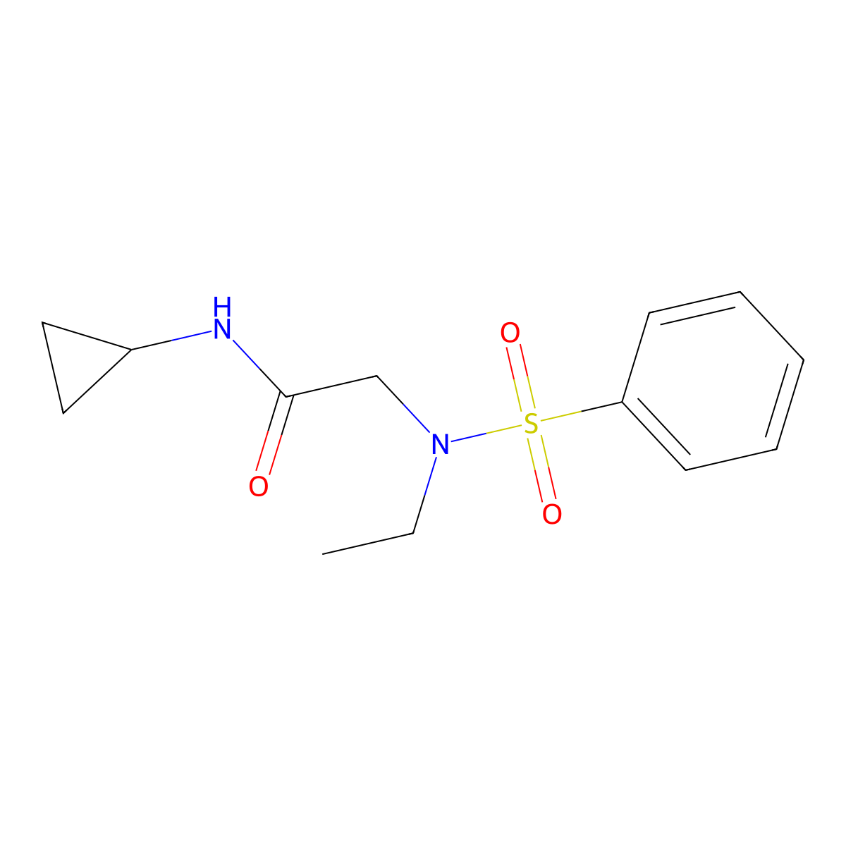 2-[benzenesulfonyl(ethyl)amino]-N-cyclopropylacetamide molecular structure, CAS 838869-43-5