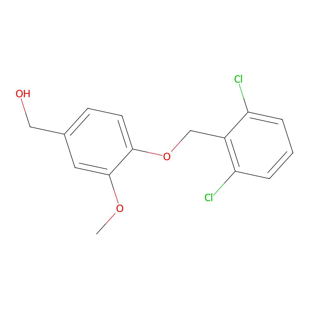 {4-[(2,6-Dichlorobenzyl)oxy]-3-methoxyphenyl}methanol molecular structure, CAS 838869-53-7