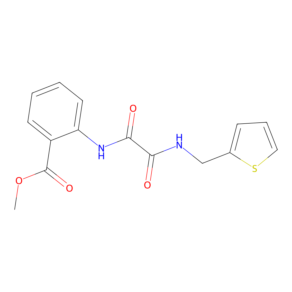 Methyl 2-({oxo[(thiophen-2-ylmethyl)amino]acetyl}amino)benzoate molecular structure, CAS 838869-54-8