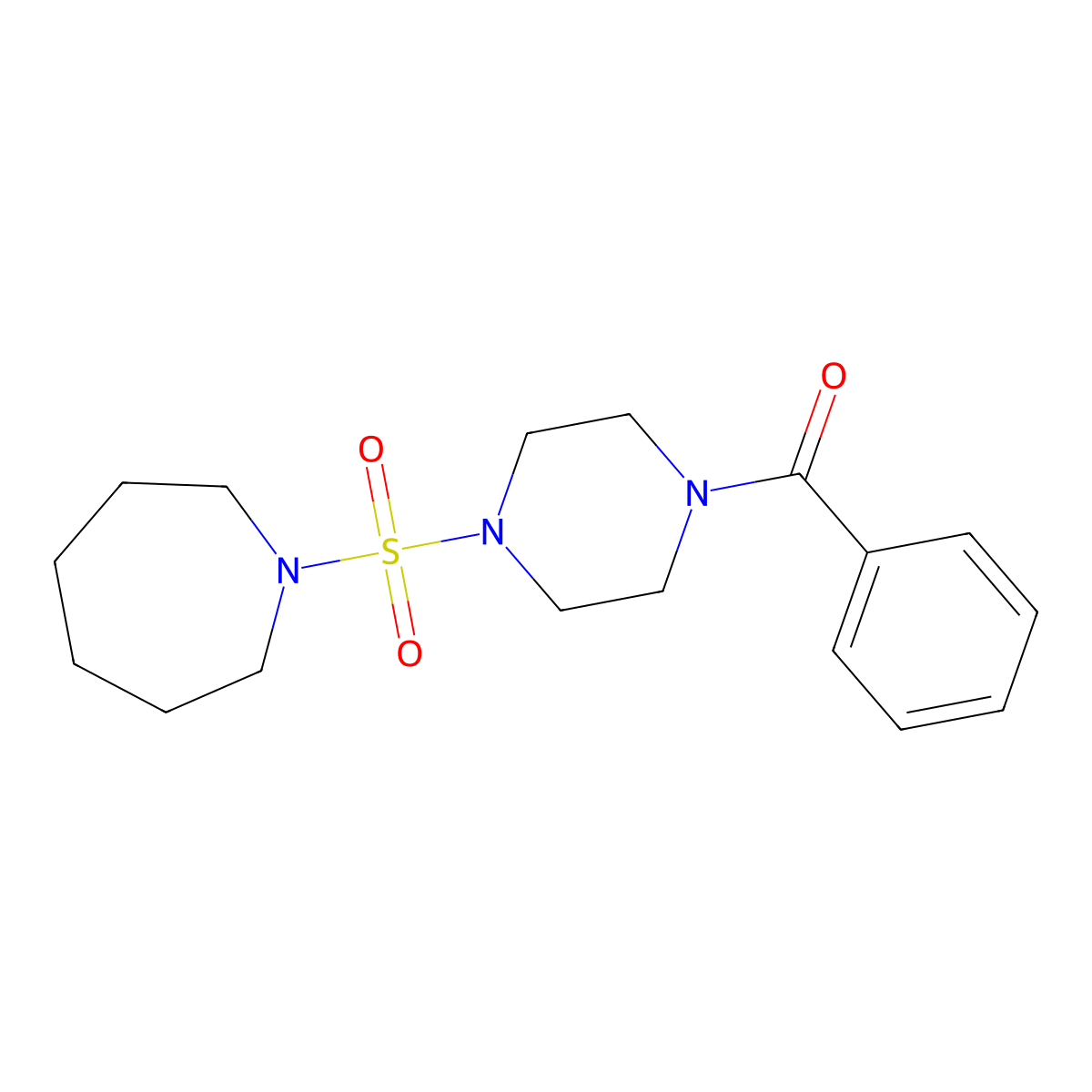 1-[(4-Benzoylpiperazin-1-yl)sulfonyl]azepane molecular structure, CAS 838869-71-9