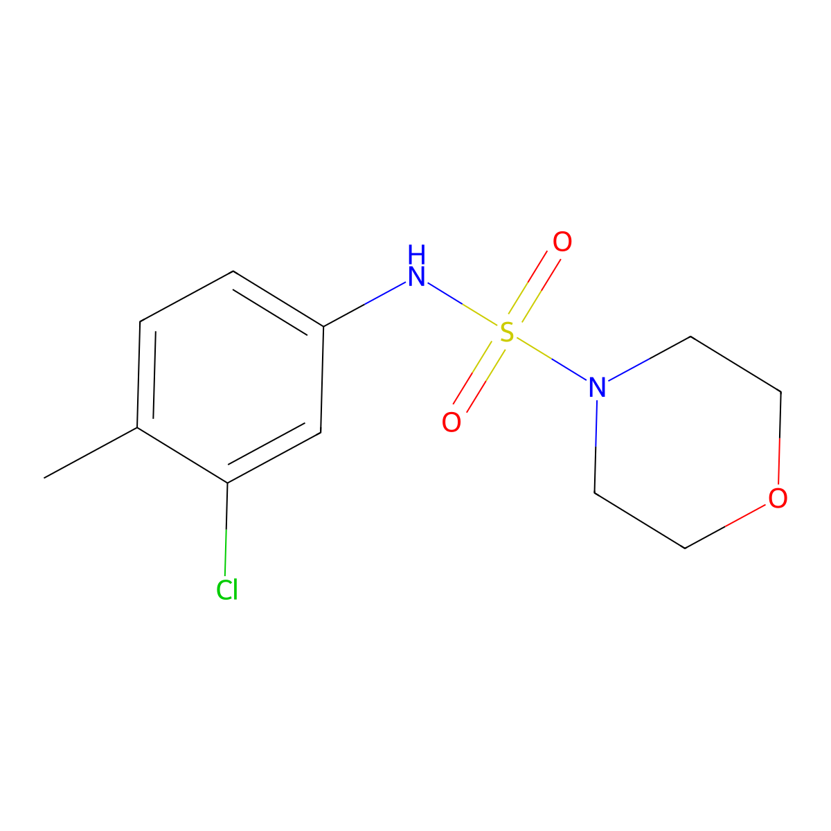 N-(3-chloro-4-methylphenyl)morpholine-4-sulfonamide molecular structure, CAS 838869-73-1