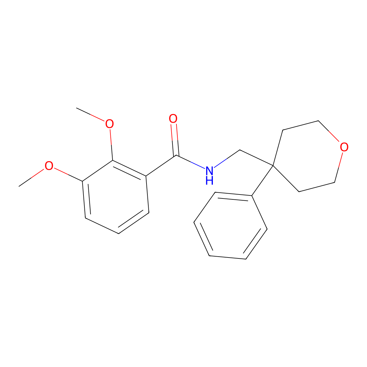 2,3-dimethoxy-N-[(4-phenyloxan-4-yl)methyl]benzamide molecular structure, CAS 838869-94-6