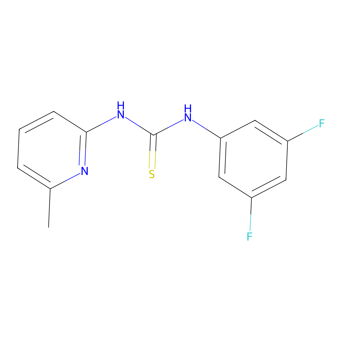 1-(3,5-Difluorophenyl)-3-(6-methylpyridin-2-yl)thiourea molecular structure, CAS 838870-05-6