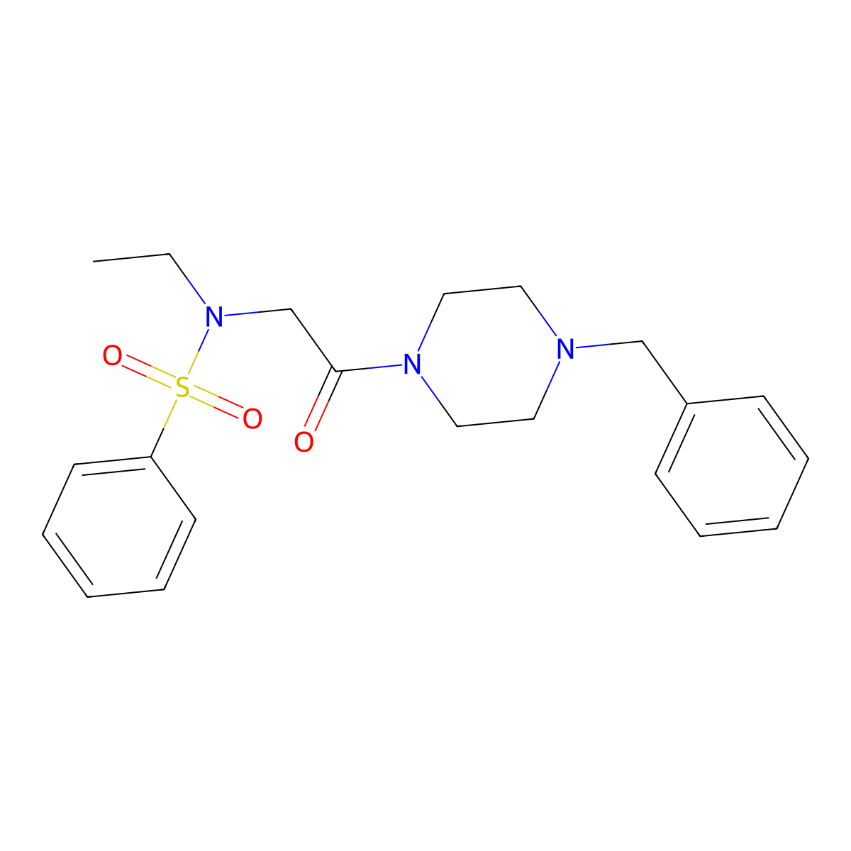 N-[2-(4-benzylpiperazin-1-yl)-2-oxoethyl]-N-ethylbenzenesulfonamide molecular structure, CAS 838870-20-5