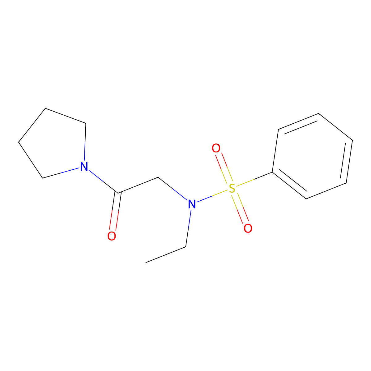 N-ethyl-N-(2-oxo-2-pyrrolidin-1-ylethyl)benzenesulfonamide molecular structure, CAS 838870-25-0