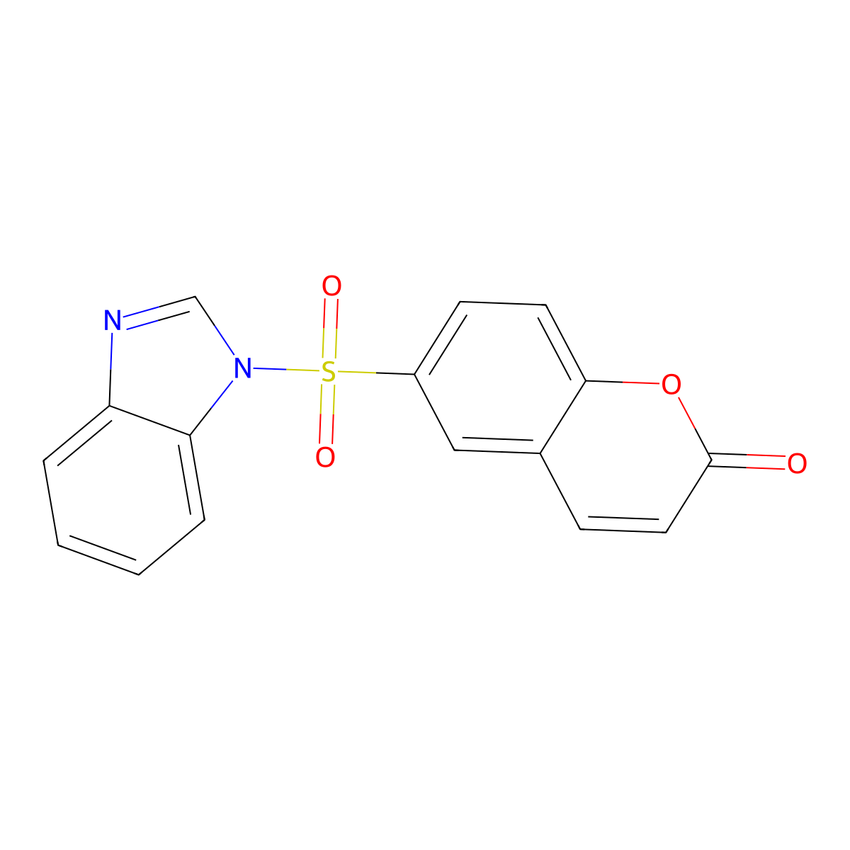 6-(1H-1,3-benzodiazole-1-sulfonyl)-2H-chromen-2-one molecular structure, CAS 838870-31-8