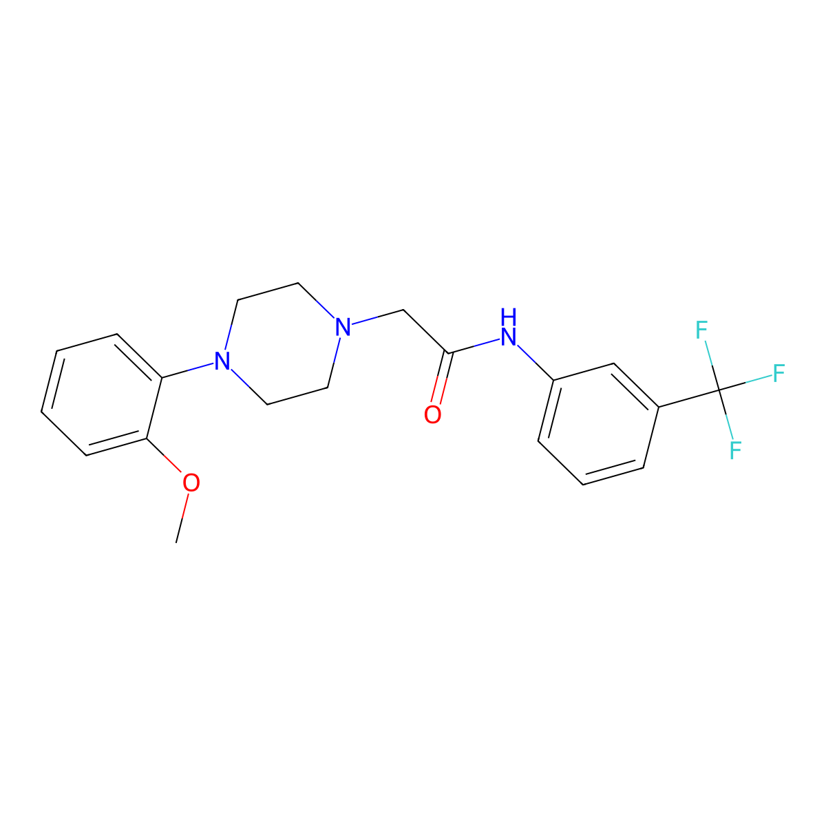 2-[4-(2-methoxyphenyl)piperazin-1-yl]-N-[3-(trifluoromethyl)phenyl]acetamide molecular structure, CAS 838870-33-0