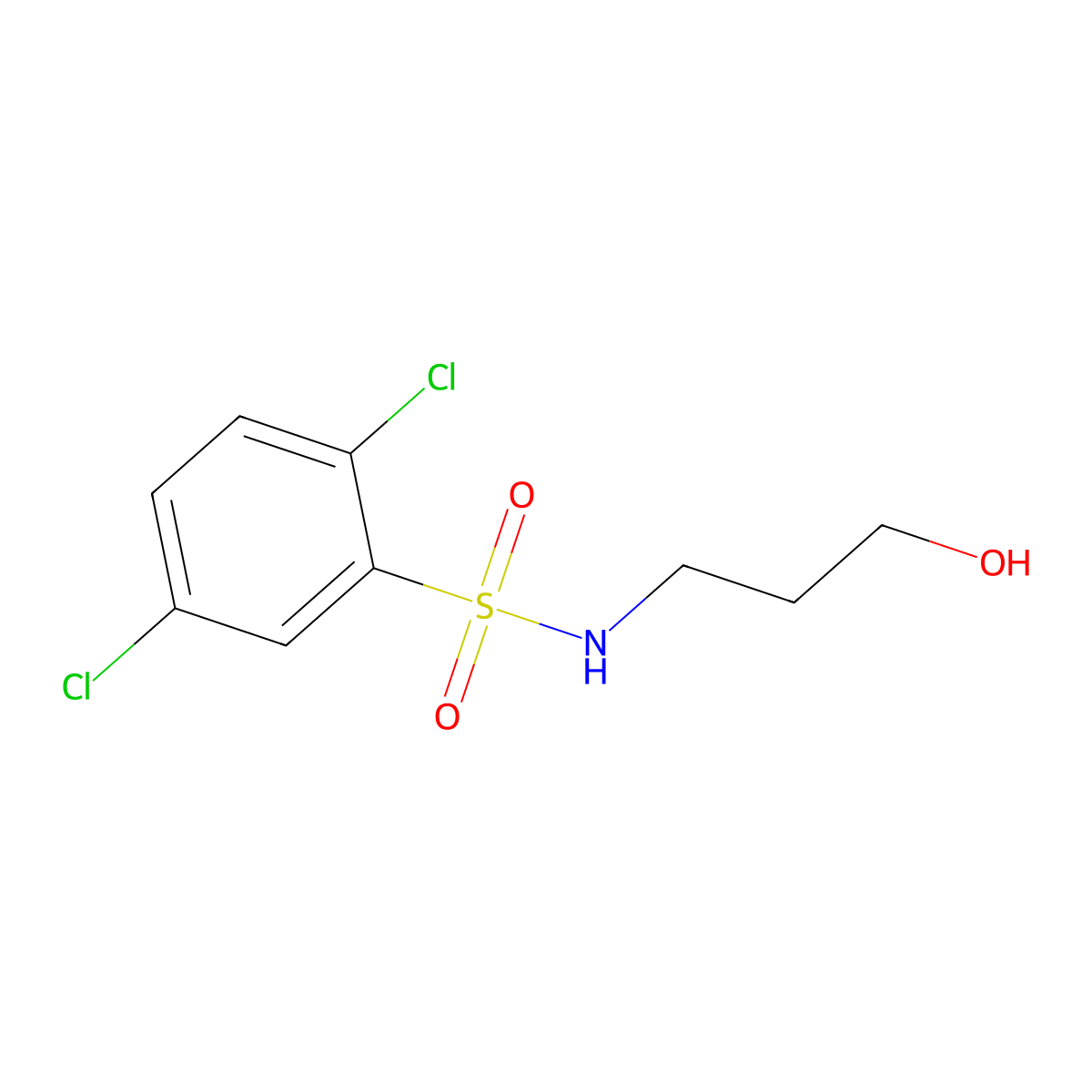 2,5-dichloro-N-(3-hydroxypropyl)benzenesulfonamide molecular structure, CAS 838870-48-7