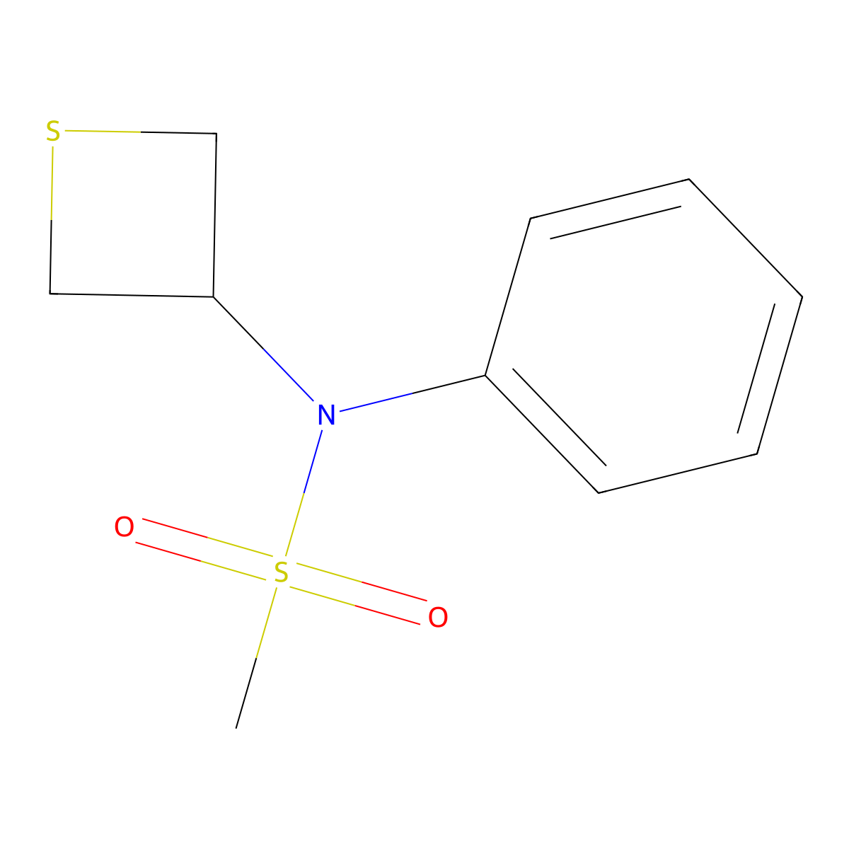 N-phenyl-N-(thietan-3-yl)methanesulfonamide molecular structure, CAS 838870-49-8