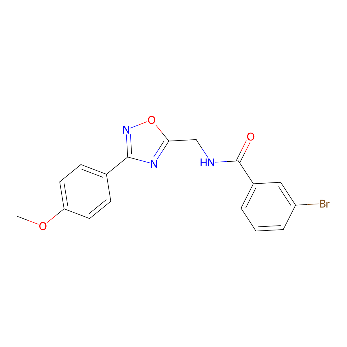 3-bromo-N-{[3-(4-methoxyphenyl)-1,2,4-oxadiazol-5-yl]methyl}benzamide molecular structure, CAS 838870-74-9
