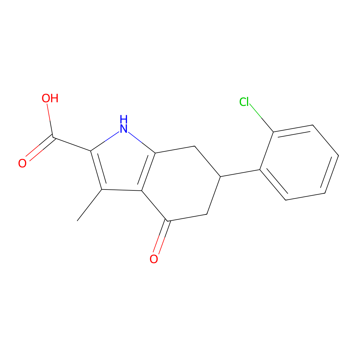 6-(2-chlorophenyl)-3-methyl-4-oxo-4,5,6,7-tetrahydro-1H-indole-2-carboxylic acid molecular structure, CAS 838870-79-4