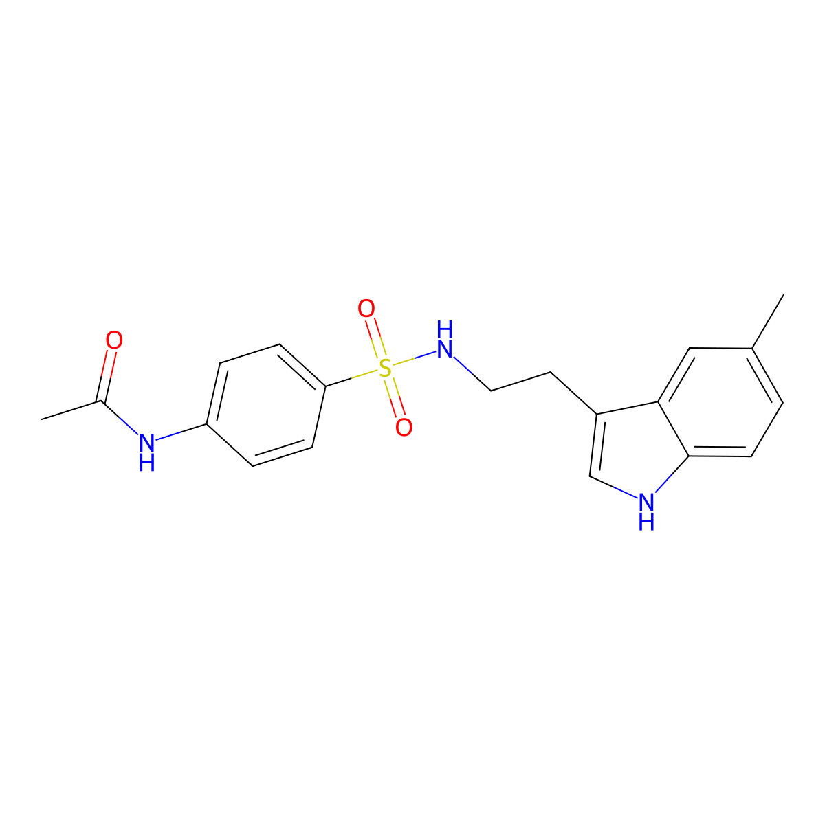 N-[4-[2-(5-methyl-1H-indol-3-yl)ethylsulfamoyl]phenyl]acetamide molecular structure, CAS 838870-84-1