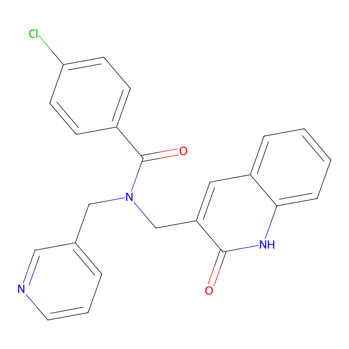 4-chloro-N-[(2-hydroxyquinolin-3-yl)methyl]-N-(pyridin-3-ylmethyl)benzamide molecular structure, CAS 838870-97-6