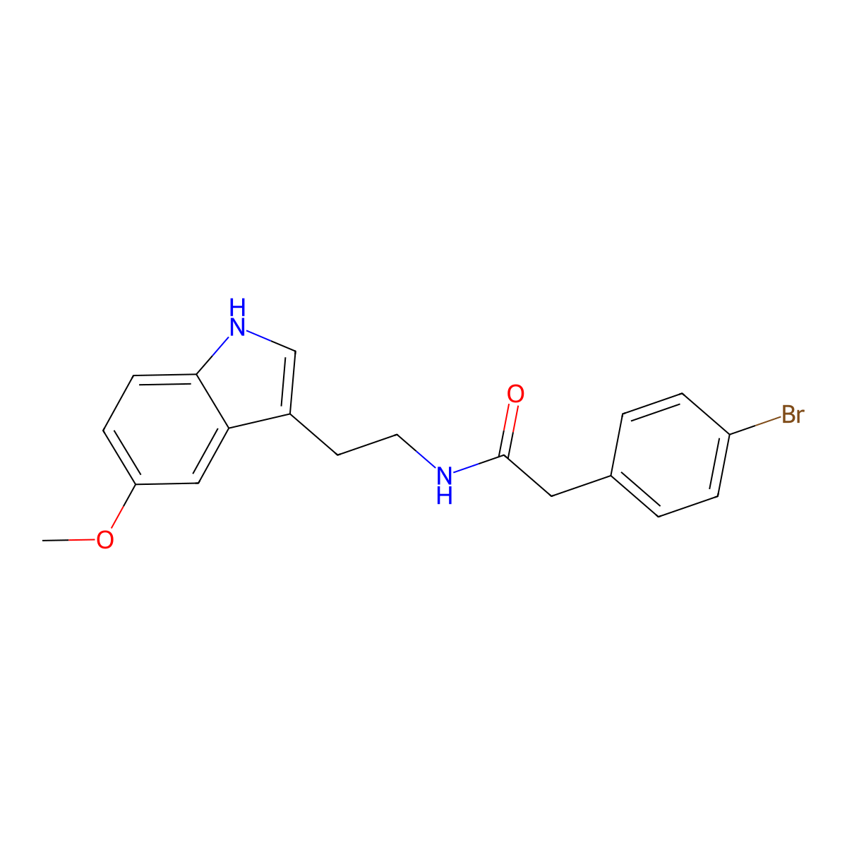 2-(4-bromophenyl)-N-[2-(5-methoxy-1H-indol-3-yl)ethyl]acetamide molecular structure, CAS 838871-13-9
