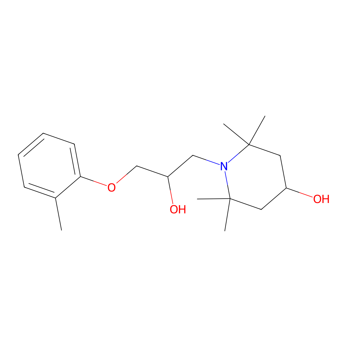 1-[2-Hydroxy-3-(2-methylphenoxy)propyl]-2,2,6,6-tetramethylpiperidin-4-ol molecular structure, CAS 838871-27-5