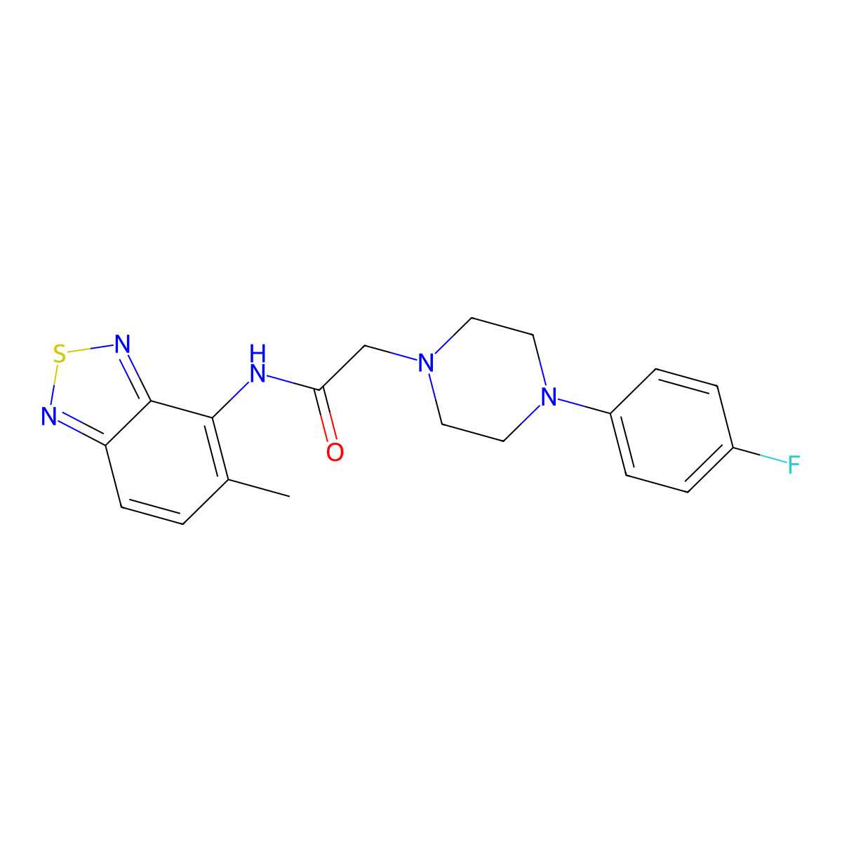 2-[4-(4-fluorophenyl)piperazin-1-yl]-N-(5-methyl-2,1,3-benzothiadiazol-4-yl)acetamide molecular structure, CAS 838871-49-1
