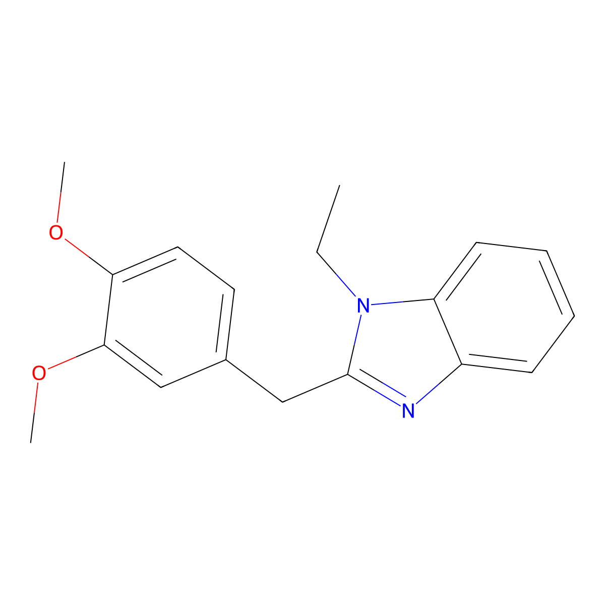 2-[(3,4-Dimethoxyphenyl)methyl]-1-ethylbenzimidazole molecular structure, CAS 838873-49-7