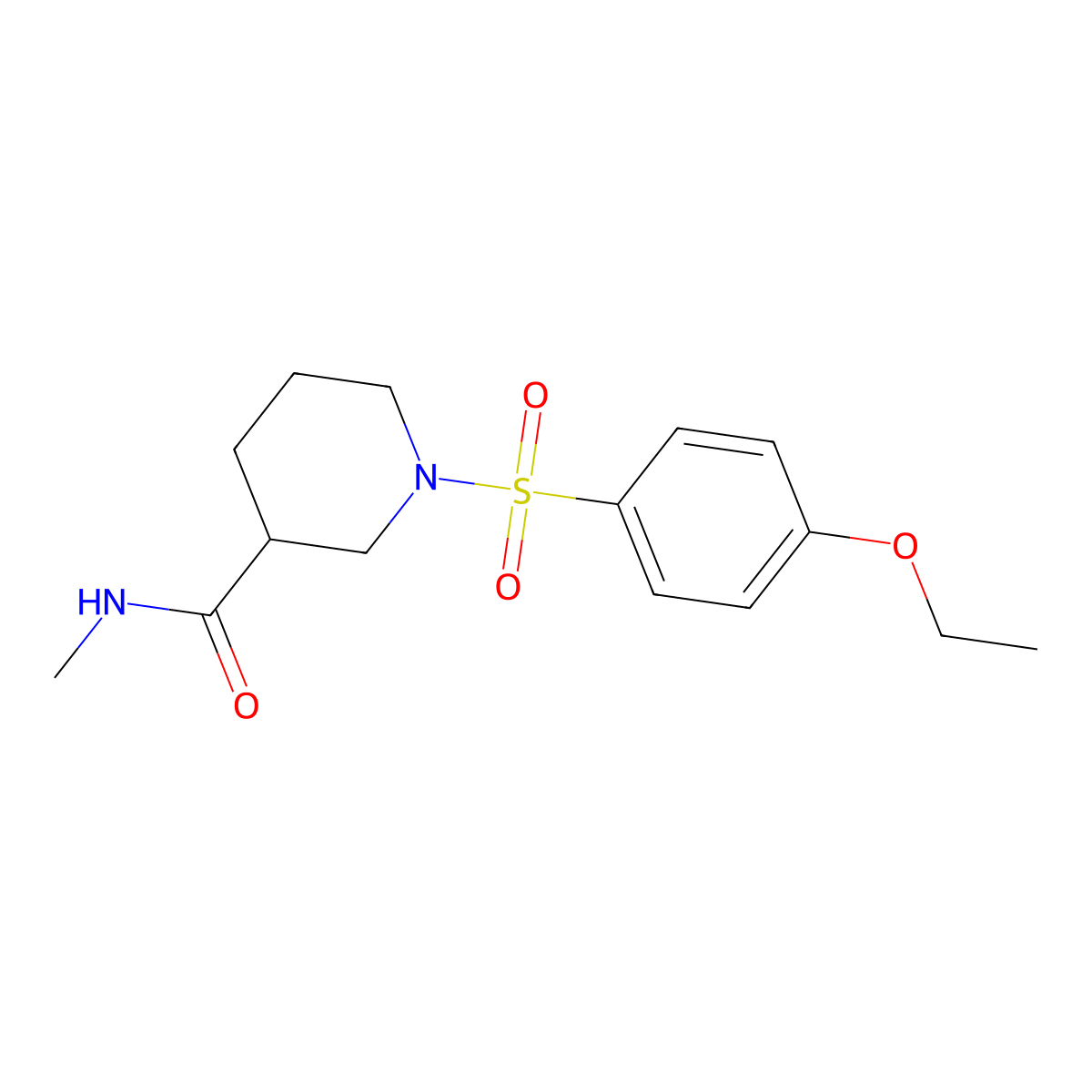 1-[(4-ethoxyphenyl)sulfonyl]-N-methylpiperidine-3-carboxamide molecular structure, CAS 838873-64-6