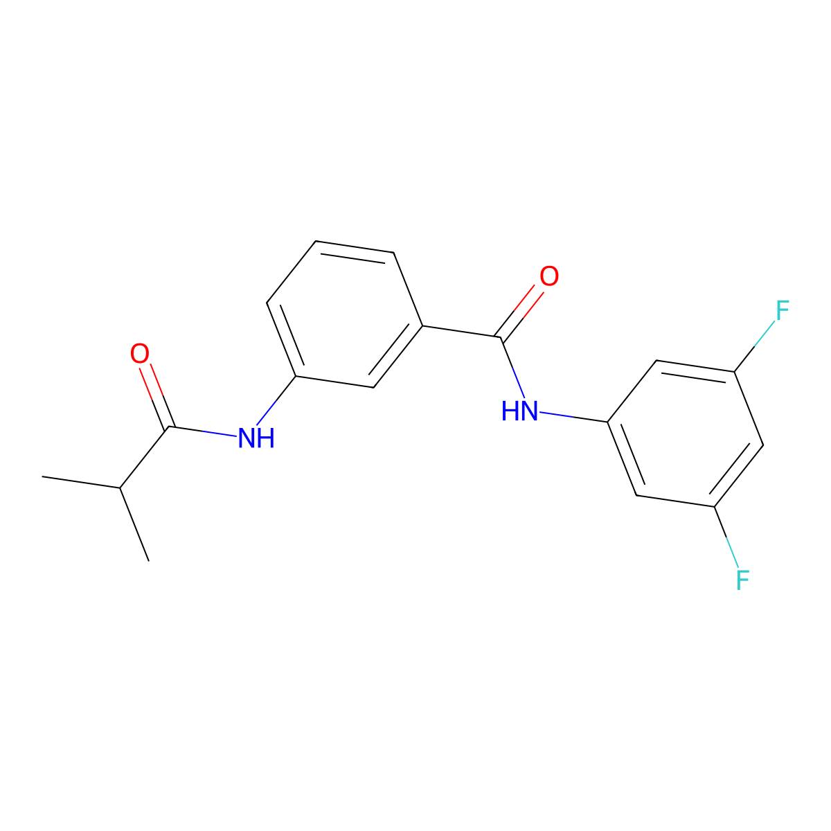 N-(3,5-difluorophenyl)-3-(2-methylpropanoylamino)benzamide molecular structure, CAS 838873-66-8