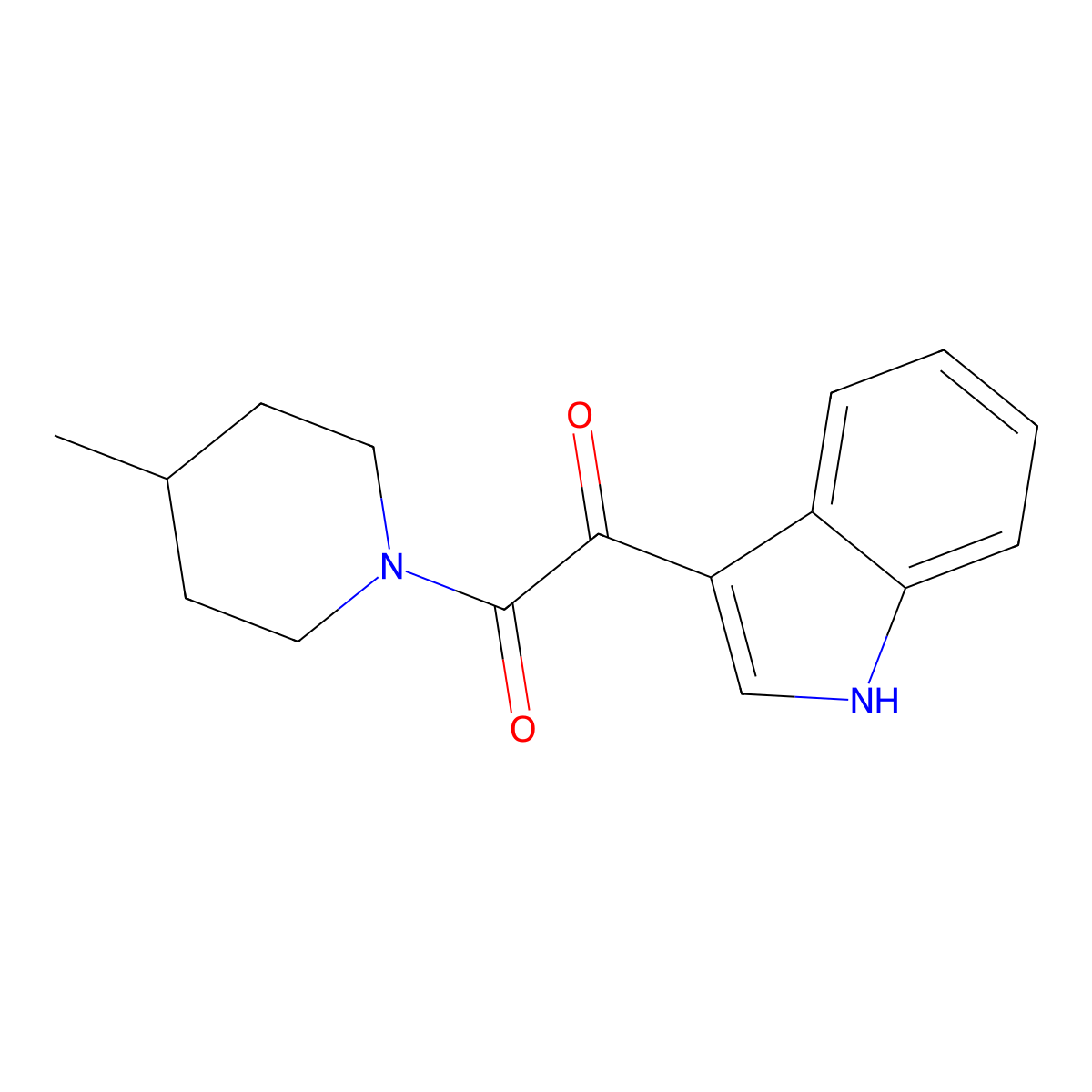 1-(1H-indol-3-yl)-2-(4-methylpiperidin-1-yl)ethane-1,2-dione molecular structure, CAS 838873-94-2