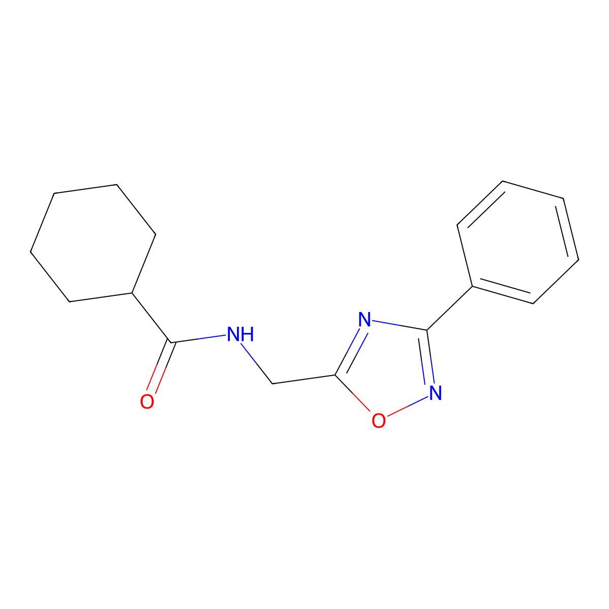 N-[(3-phenyl-1,2,4-oxadiazol-5-yl)methyl]cyclohexanecarboxamide molecular structure, CAS 838873-98-6