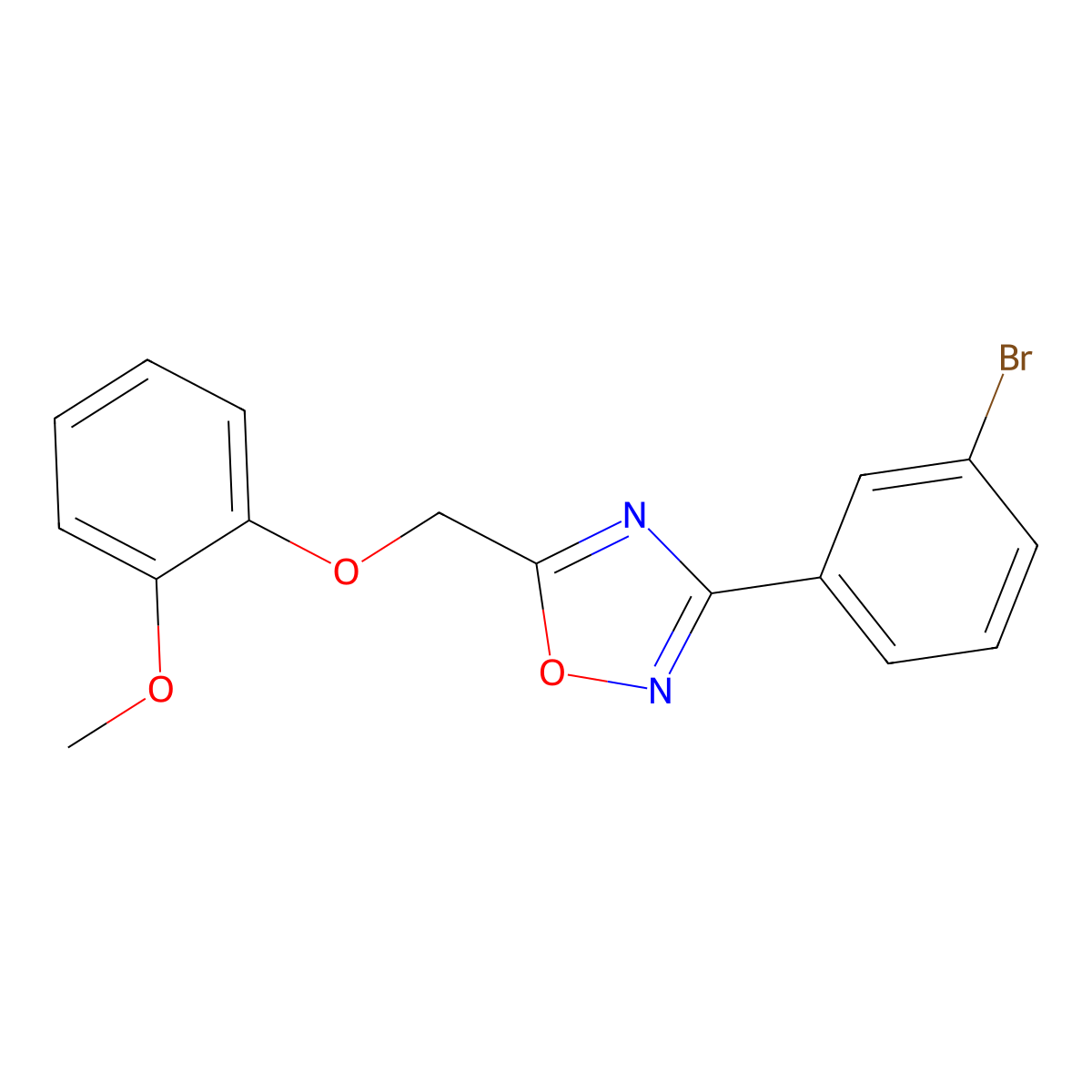3-(3-Bromophenyl)-5-[(2-methoxyphenoxy)methyl]-1,2,4-oxadiazole molecular structure, CAS 838874-11-6