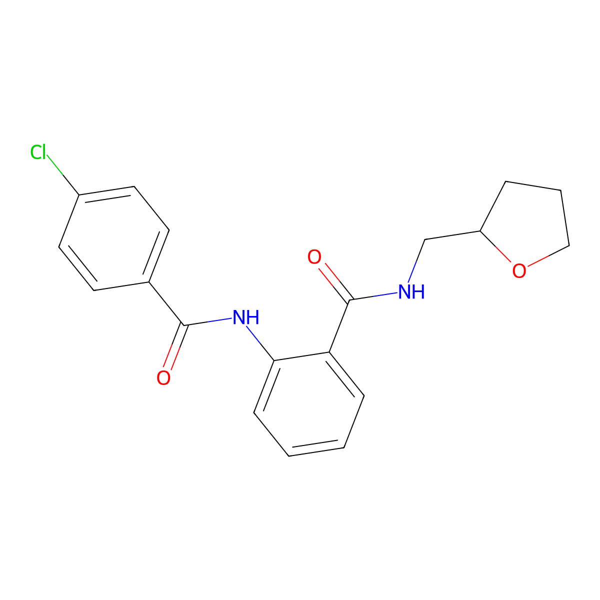 2-[(4-chlorobenzoyl)amino]-N-(tetrahydro-2-furanylmethyl)benzamide molecular structure, CAS 838874-24-1