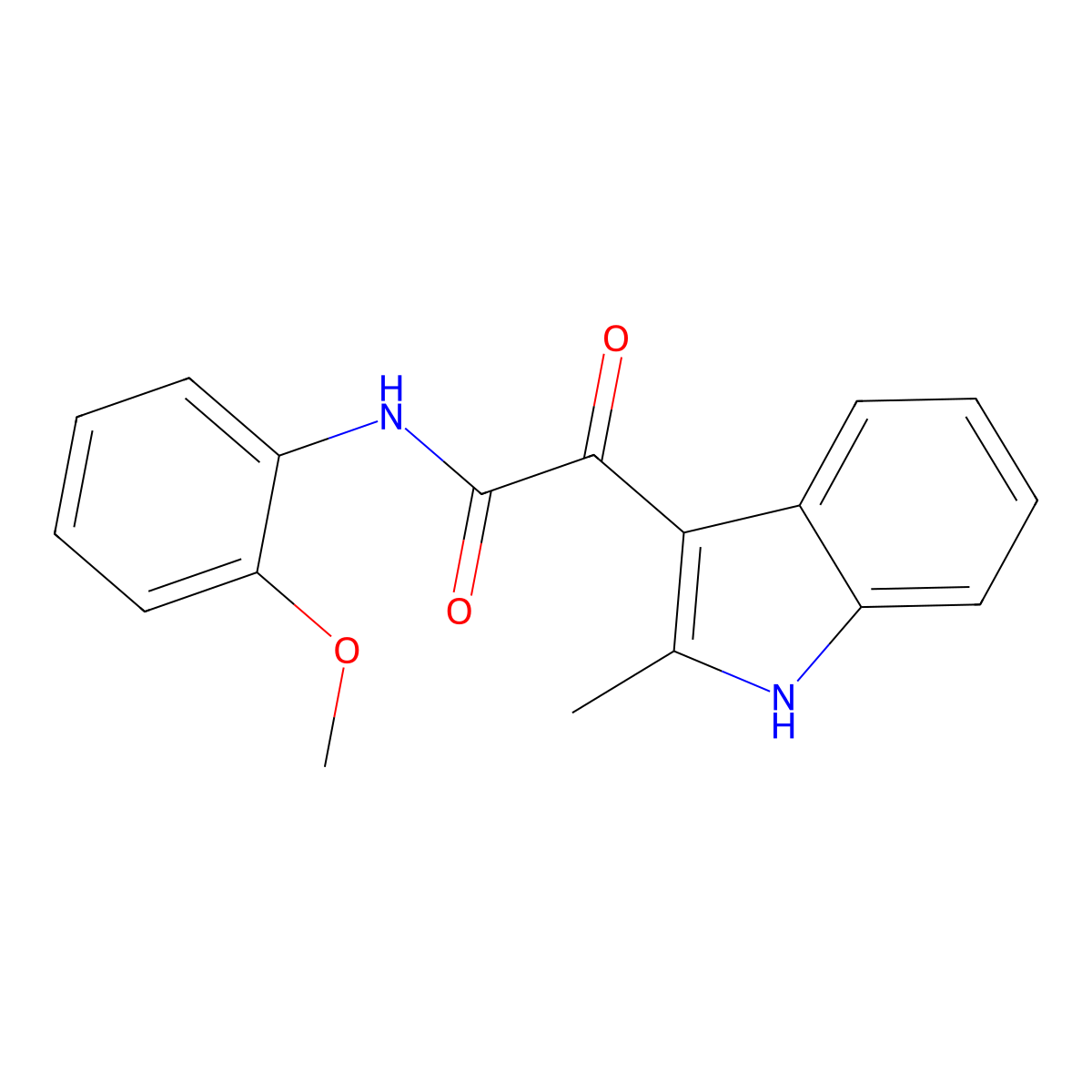 N-(2-methoxyphenyl)-2-(2-methyl-1H-indol-3-yl)-2-oxoacetamide molecular structure, CAS 838874-39-8