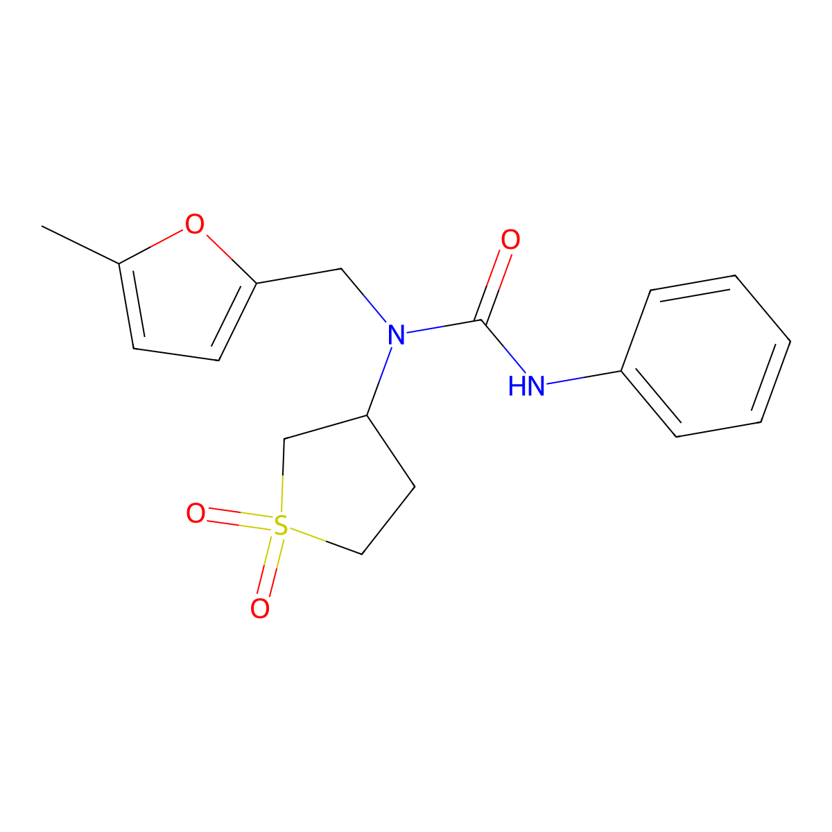 1-(1,1-Dioxidotetrahydrothiophen-3-yl)-1-[(5-methylfuran-2-yl)methyl]-3-phenylurea molecular structure, CAS 838874-52-5