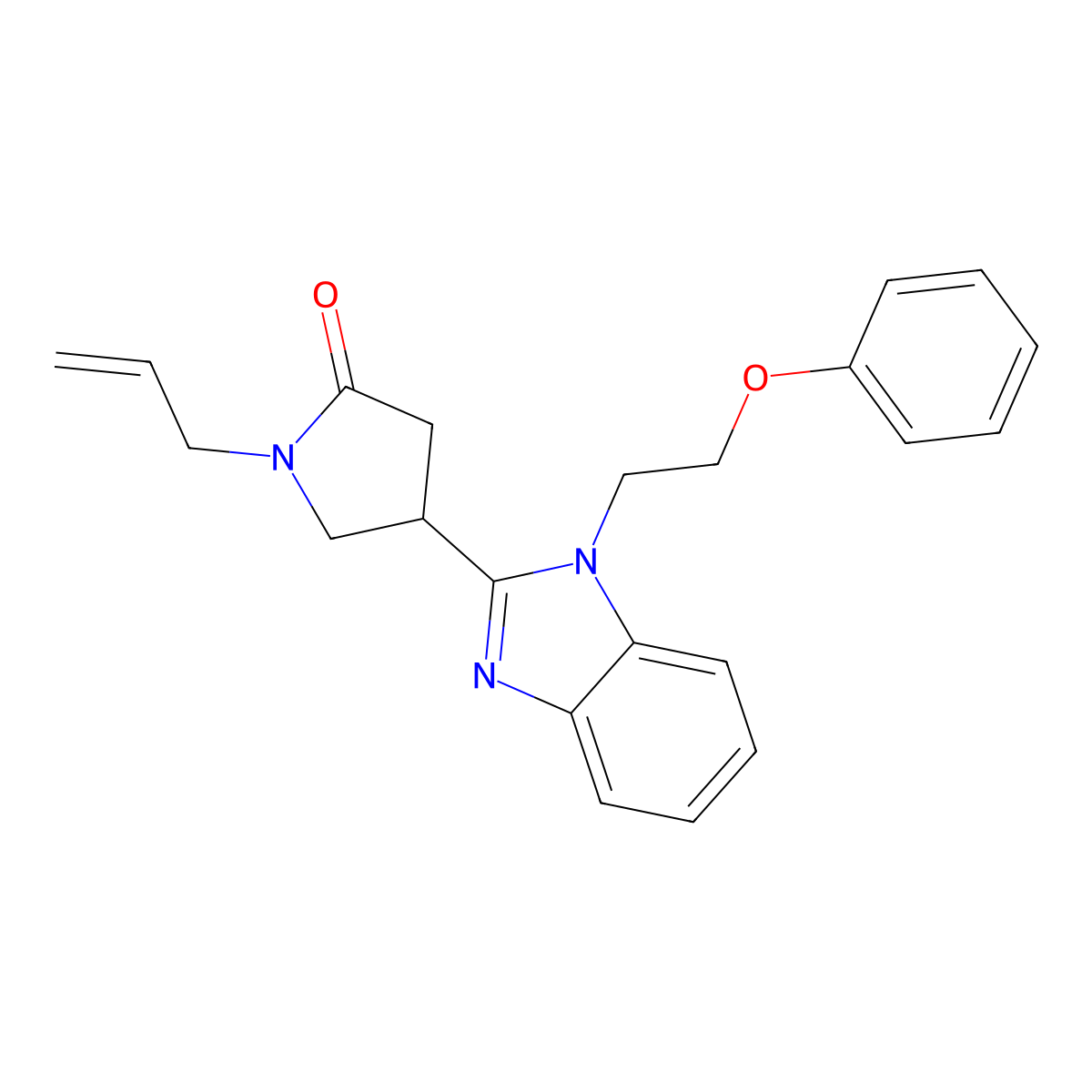 4-[1-(2-Phenoxyethyl)benzimidazol-2-yl]-1-prop-2-enylpyrrolidin-2-one molecular structure, CAS 838874-56-9