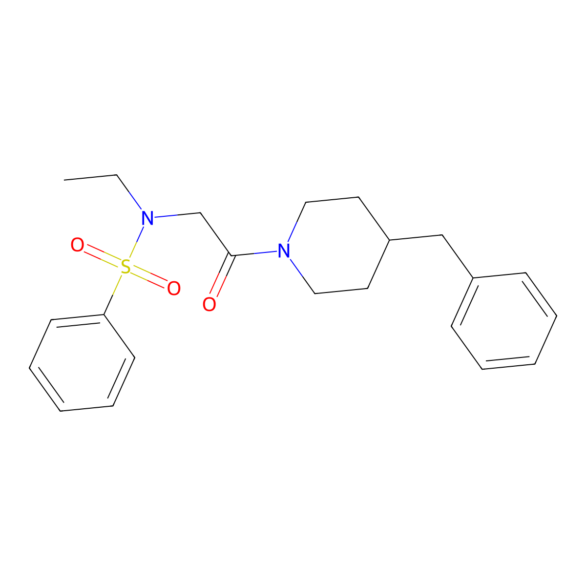 N-[2-(4-benzylpiperidin-1-yl)-2-oxoethyl]-N-ethylbenzenesulfonamide molecular structure, CAS 838874-63-8