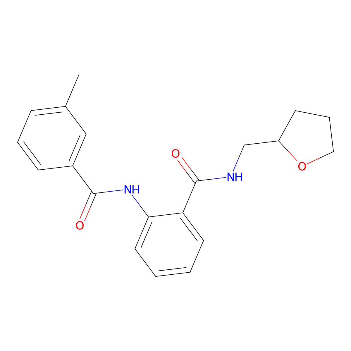 2-[(3-methylbenzoyl)amino]-N-(oxolan-2-ylmethyl)benzamide molecular structure, CAS 838874-91-2
