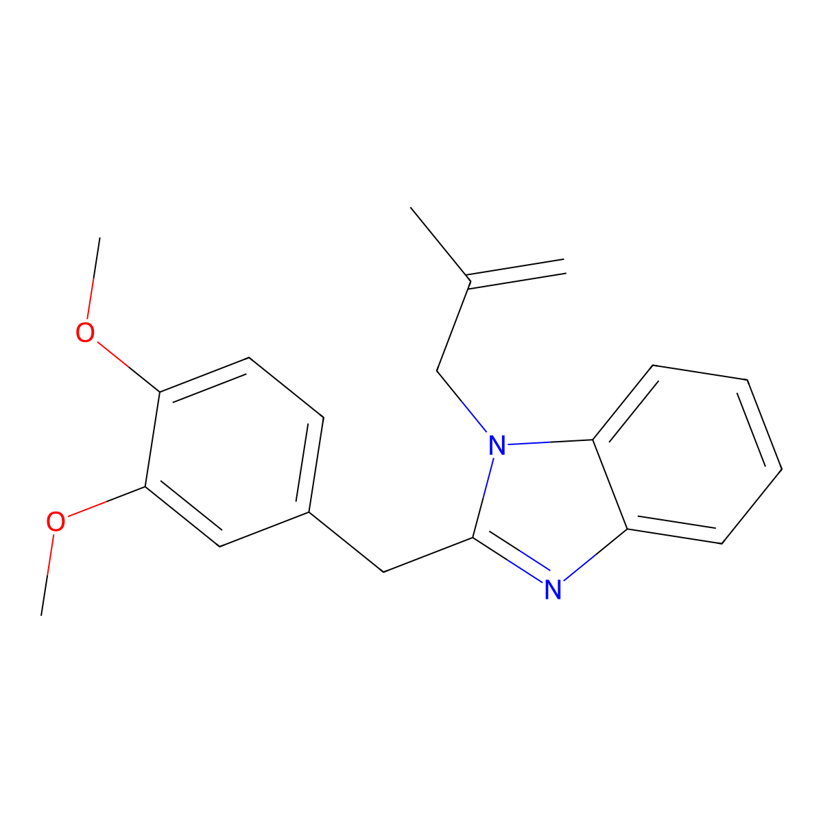 2-[(3,4-Dimethoxyphenyl)methyl]-1-(2-methylprop-2-enyl)benzimidazole molecular structure, CAS 838875-55-1