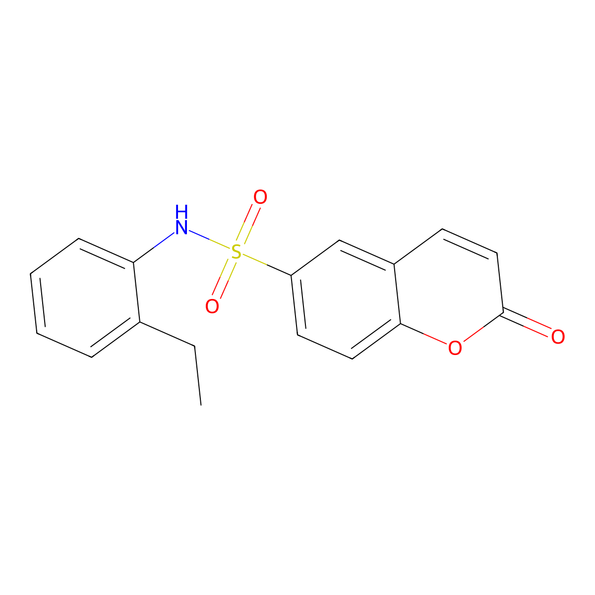 N-(2-ethylphenyl)-2-oxo-2H-chromene-6-sulfonamide molecular structure, CAS 838875-76-6