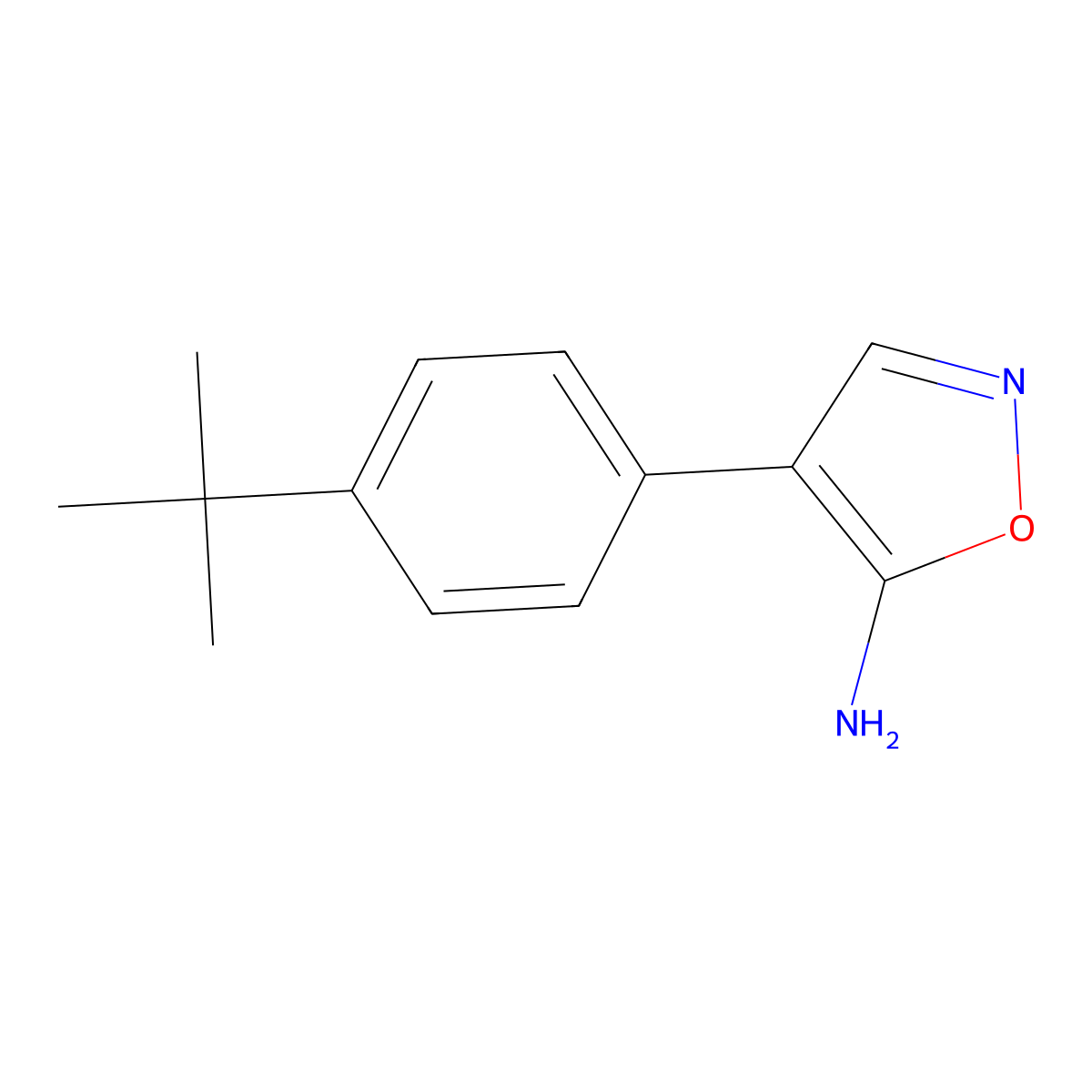 4-(4-Tert-butylphenyl)-5-isoxazolamine molecular structure, CAS 838875-87-9