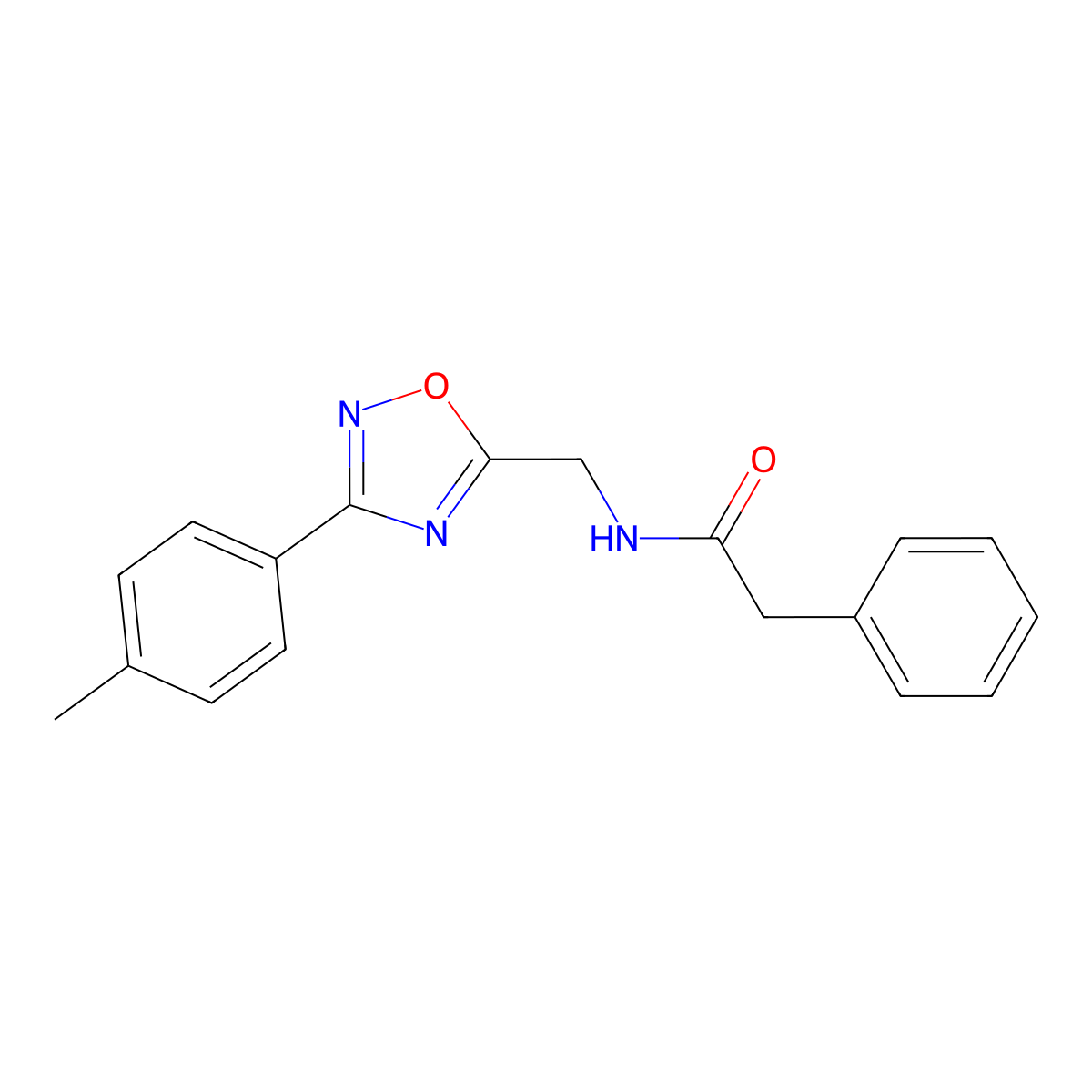 N-[[3-(4-methylphenyl)-1,2,4-oxadiazol-5-yl]methyl]-2-phenylacetamide molecular structure, CAS 838875-89-1