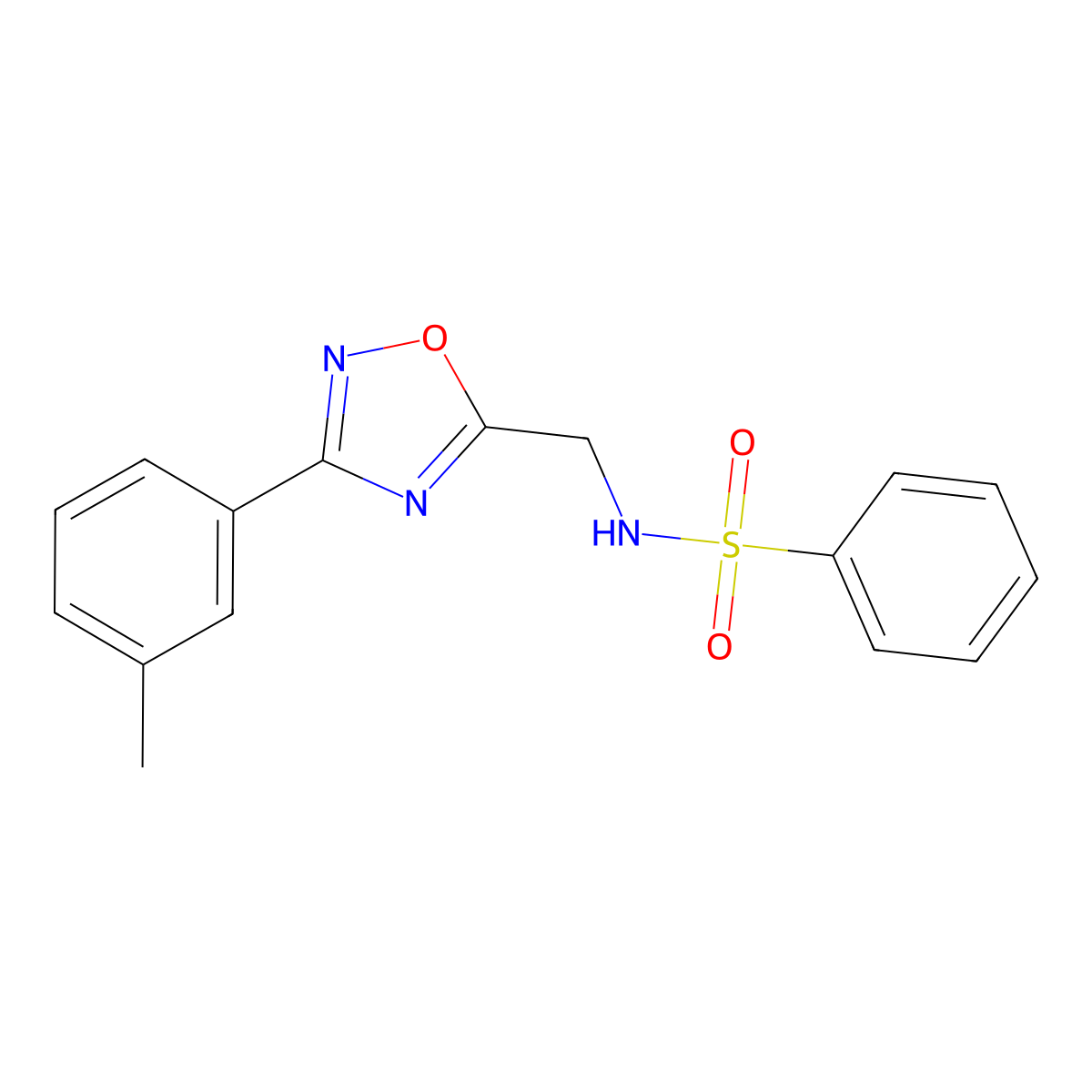 N-[[3-(3-methylphenyl)-1,2,4-oxadiazol-5-yl]methyl]benzenesulfonamide molecular structure, CAS 838875-90-4