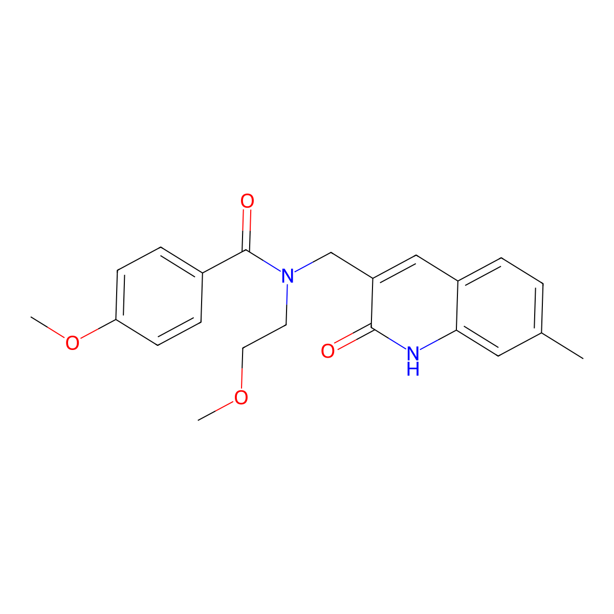 N-((2-hydroxy-7-methylquinolin-3-yl)methyl)-4-methoxy-N-(2-methoxyethyl)benzamide molecular structure, CAS 838875-94-8