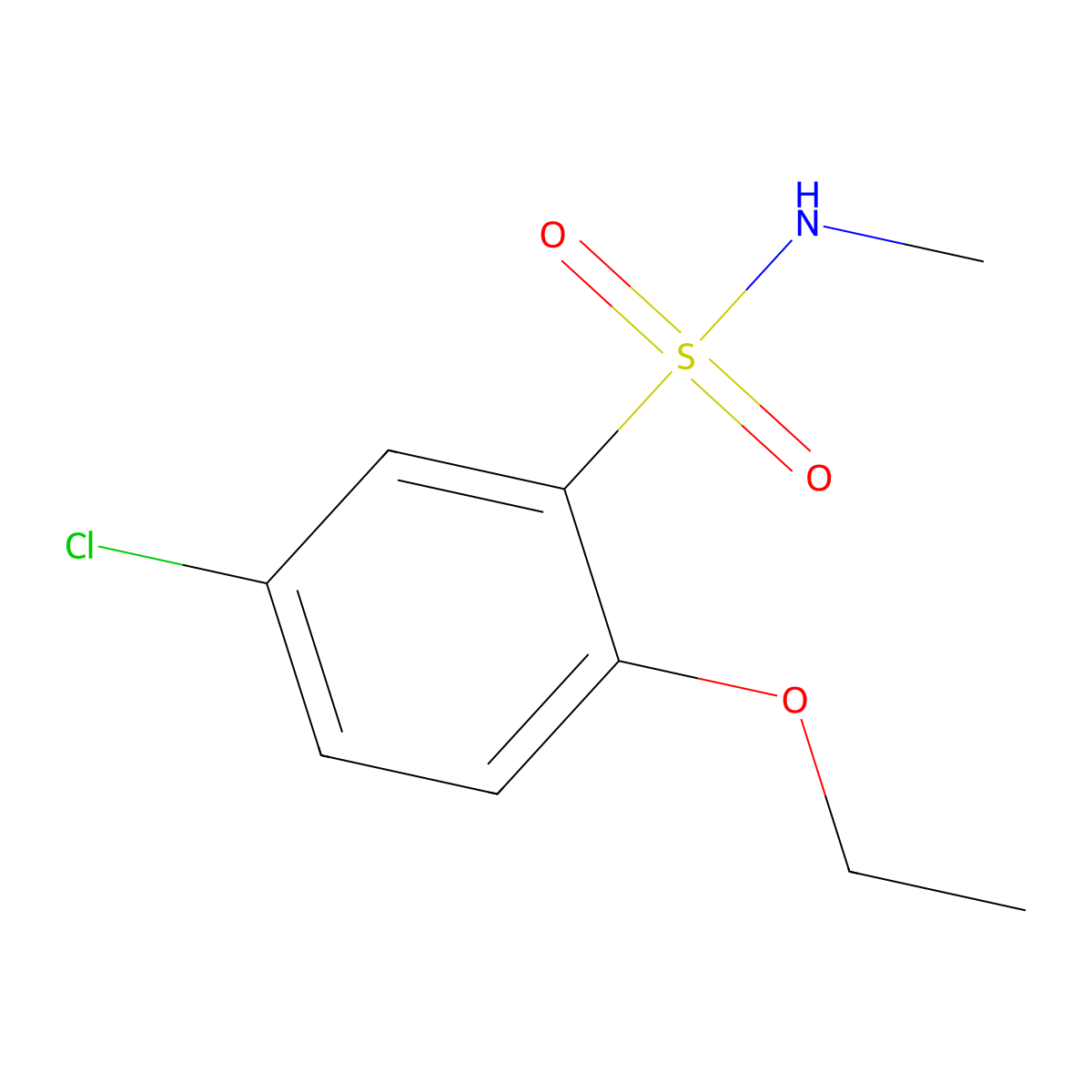 5-chloro-2-ethoxy-N-methylbenzenesulfonamide molecular structure, CAS 838875-98-2