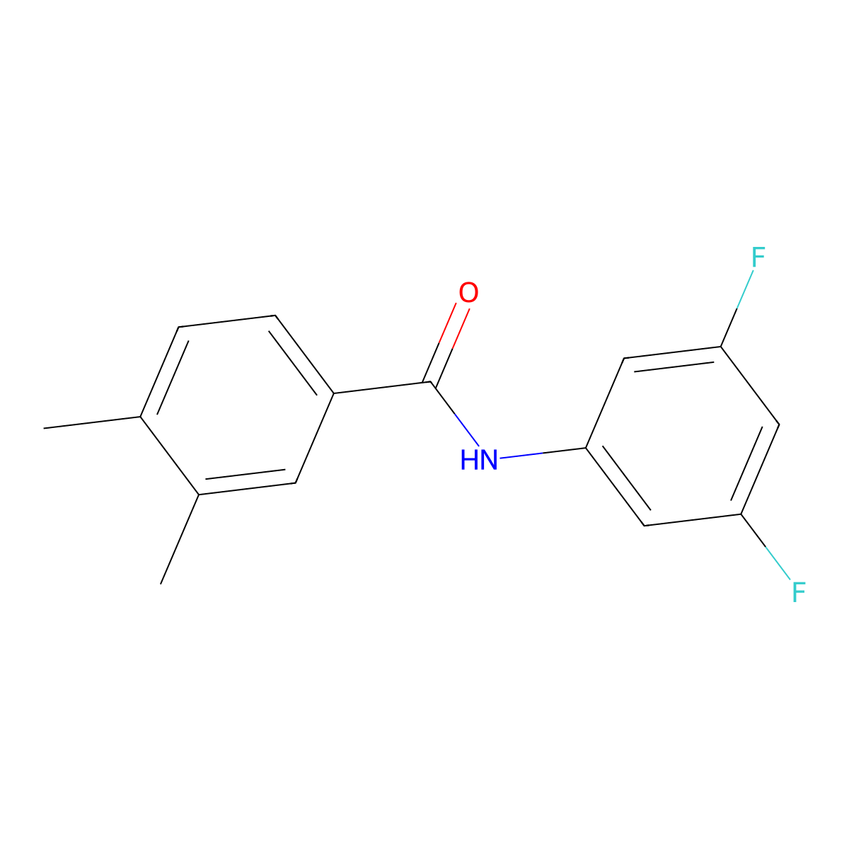 N-(3,5-difluorophenyl)-3,4-dimethylbenzamide molecular structure, CAS 838876-09-8