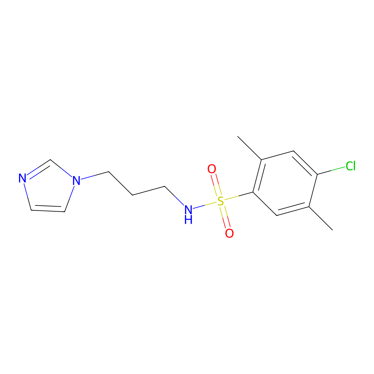 4-chloro-N-(3-imidazol-1-ylpropyl)-2,5-dimethylbenzenesulfonamide molecular structure, CAS 838876-41-8