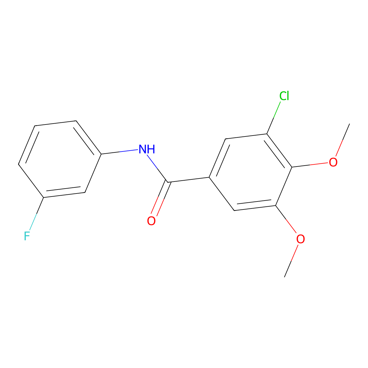 3-chloro-N-(3-fluorophenyl)-4,5-dimethoxybenzamide molecular structure, CAS 838879-61-1