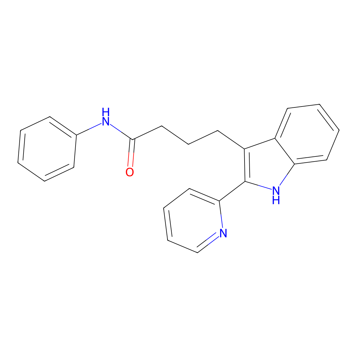 N-phenyl-4-[2-(pyridin-2-yl)-1H-indol-3-yl]butanamide molecular structure, CAS 838879-72-4