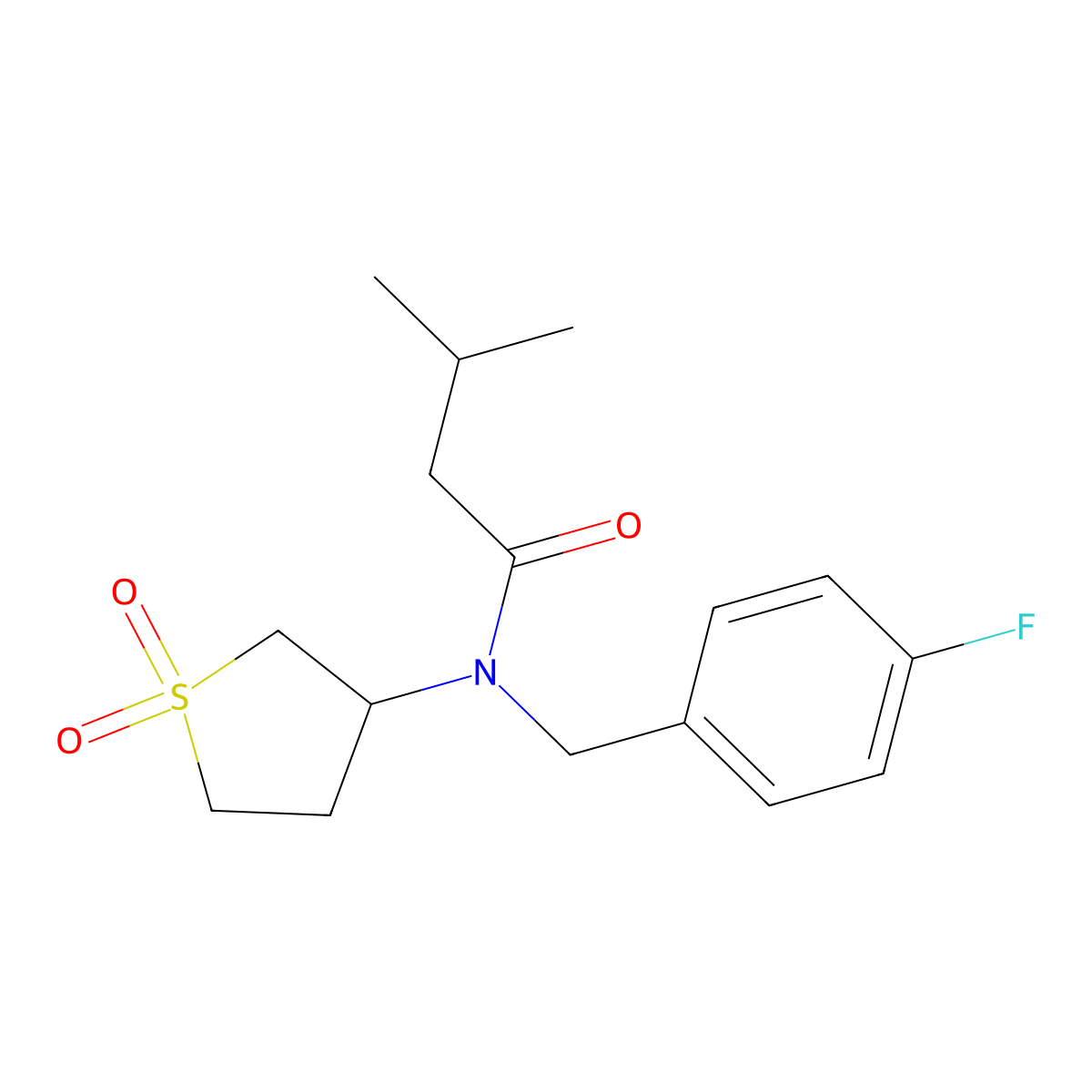 N-(1,1-dioxidotetrahydro-3-thienyl)-N-(4-fluorobenzyl)-3-methylbutanamide molecular structure, CAS 838879-78-0