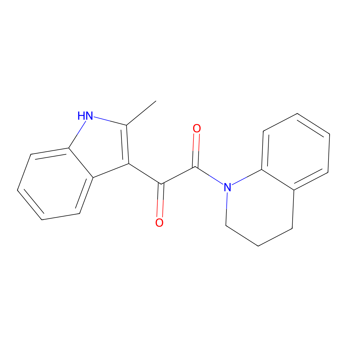 1-(3,4-dihydroquinolin-1(2H)-yl)-2-(2-methyl-1H-indol-3-yl)ethane-1,2-dione molecular structure, CAS 838879-87-1